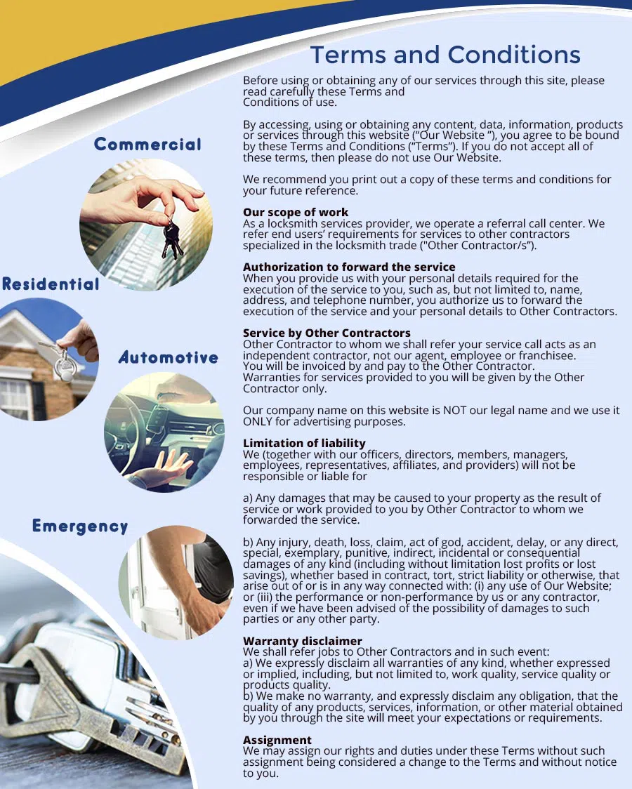 City Locksmith Store Indian Rocks Beach, FL 727-222-3962 - terms-ls